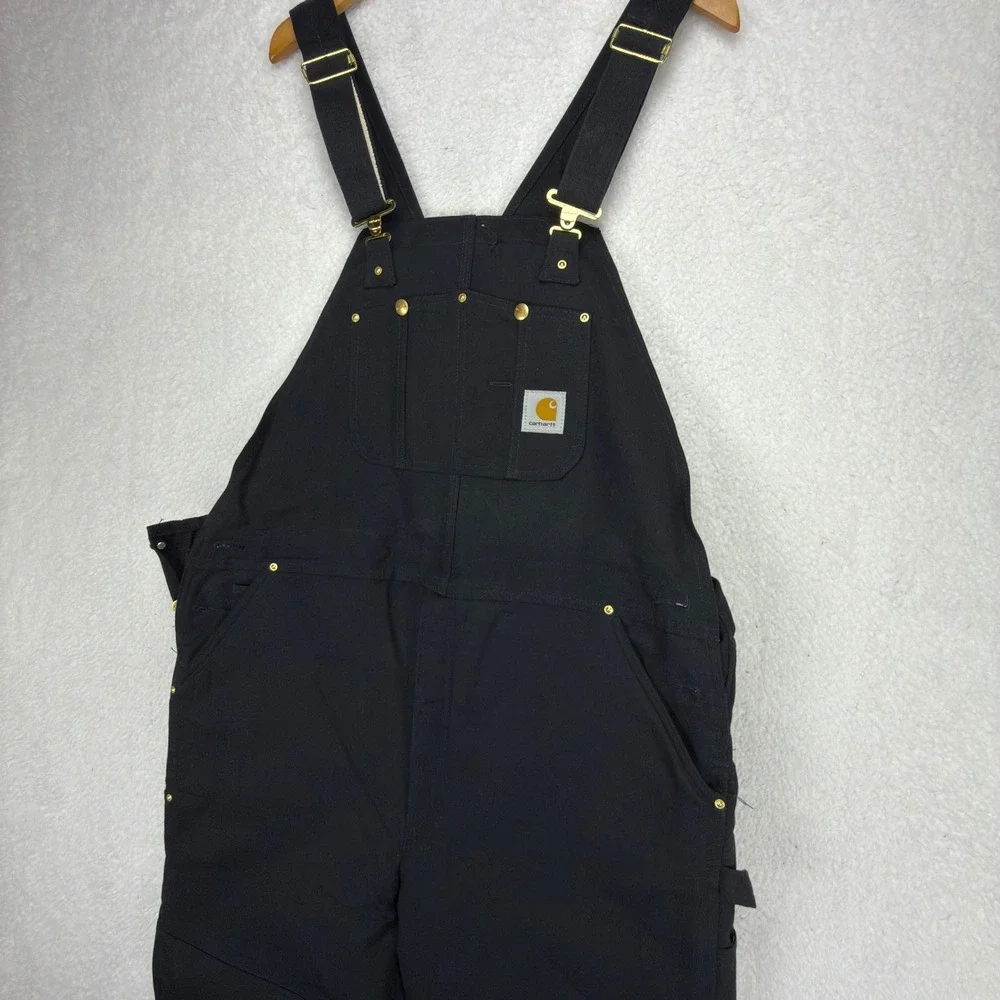 Carhartt Arctic Quilt Lined Bibs Overalls Mens 42x34 R03 BLK Black NWT‎ NOS